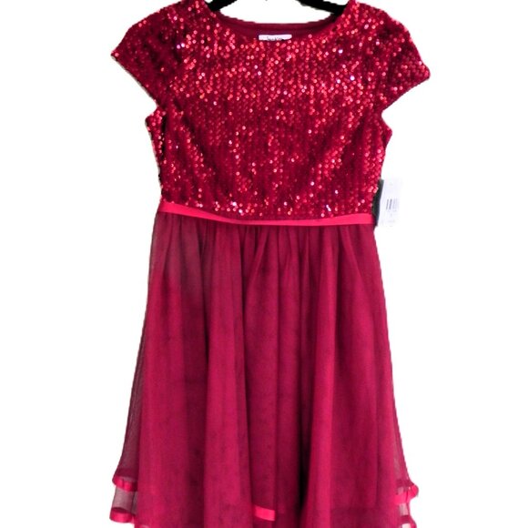 NWT Speechless Red Sequin Girl's Dress 12 or 14- Stunning for party or Holidays! - Picture 2 of 7